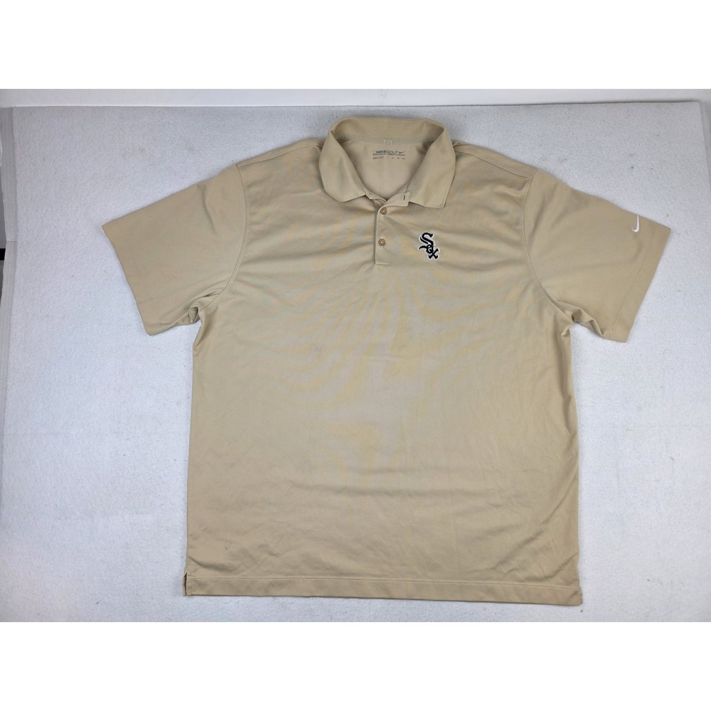 Nike Golf Chicago White Sox Gold Polo Shirt 2XL Dri-fit